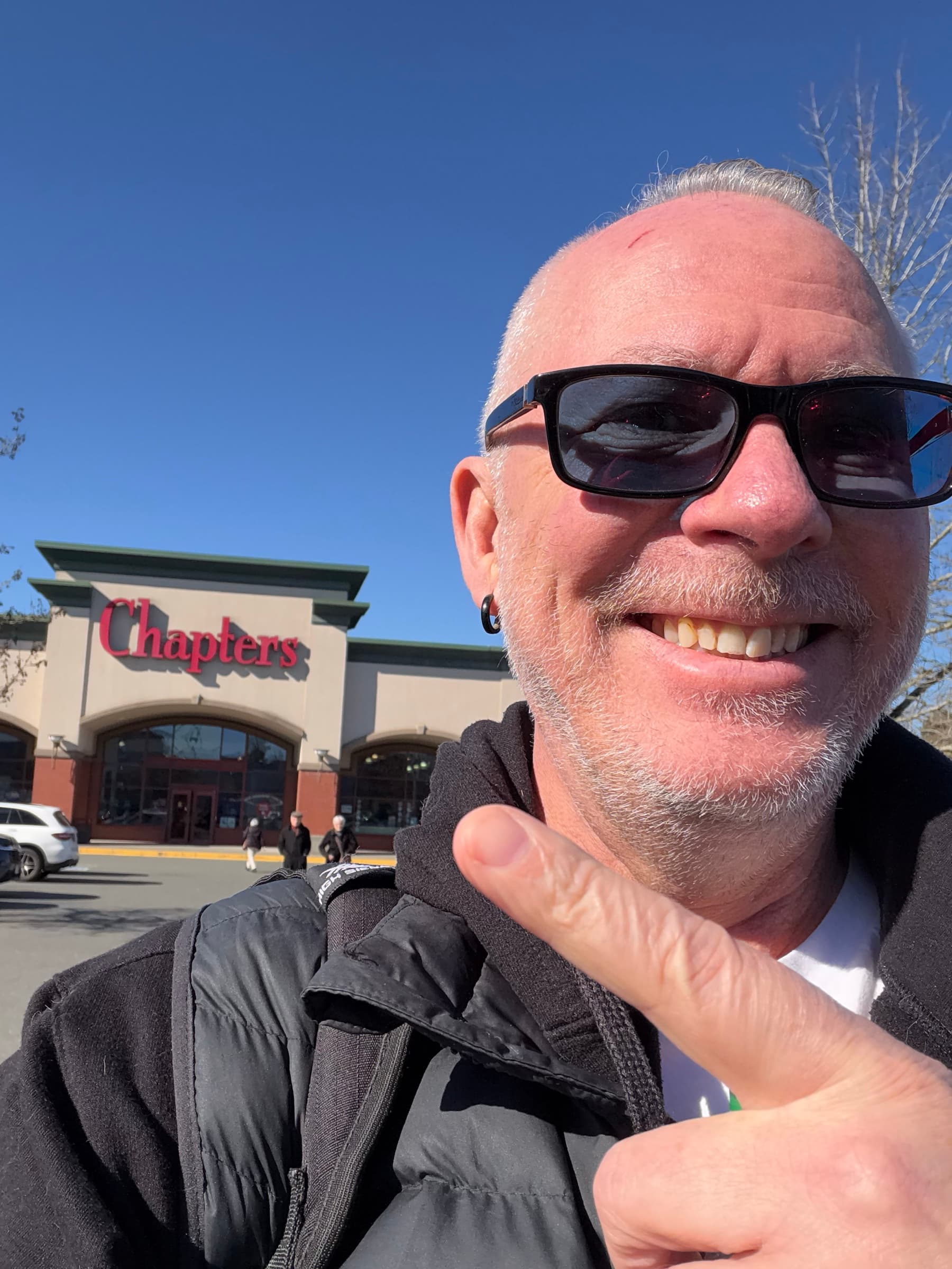 Michael Dargie outside Chapters Nanaimo on the BrandJitsu™ Vancouver Island Book Tour