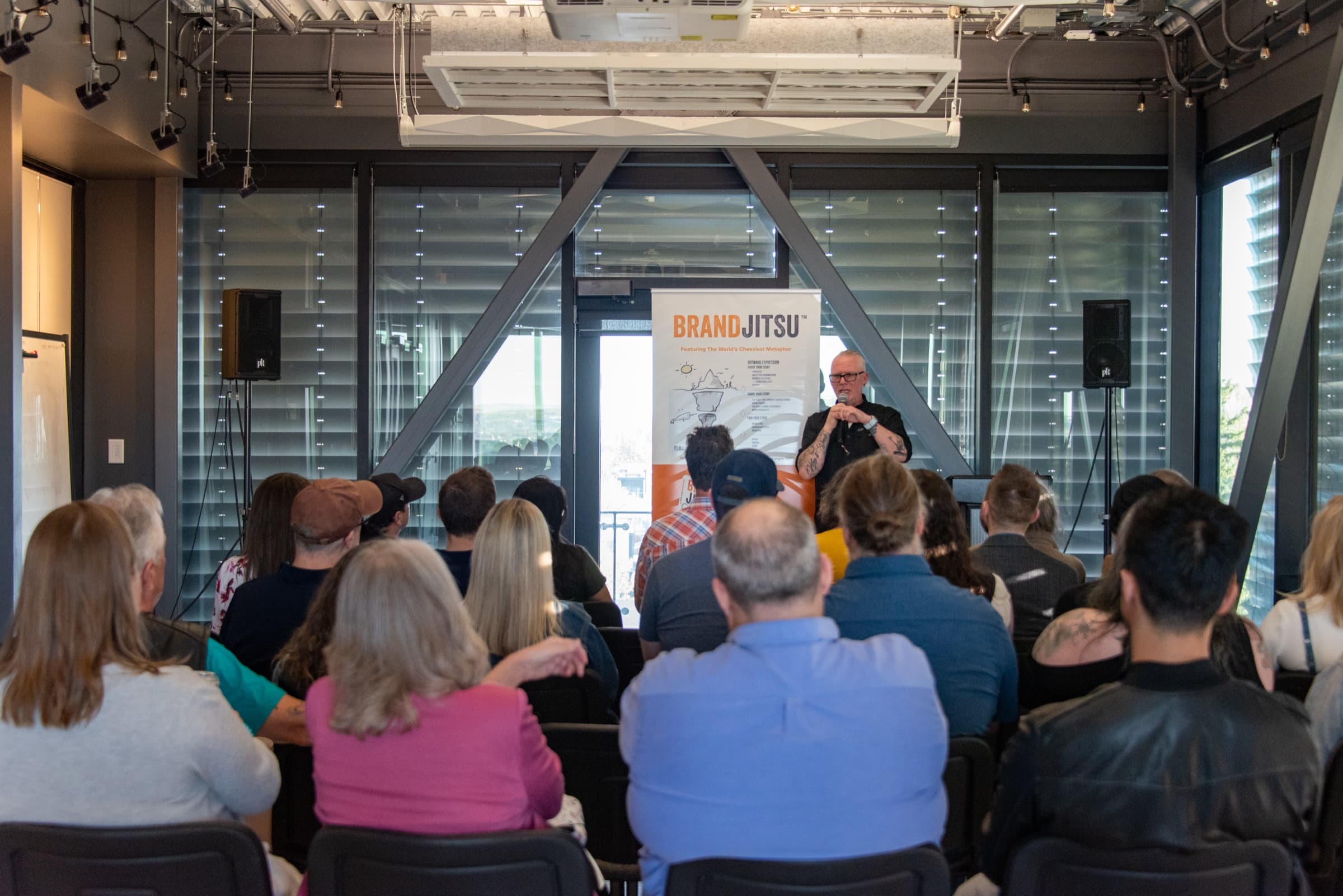 Michael Dargie presenting at the BrandJitsu™ book launch